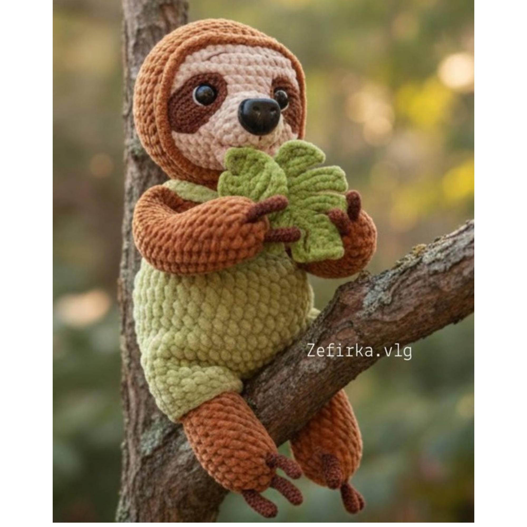 Sloth Crochet Pattern: Amigurumi Animal Plush Toy (PDF Pattern in ...
