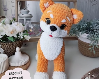 Wzór na szydełko dla szczeniaka shiba inu: piesek amigurumi (wzór w formacie PDF po angielsku)