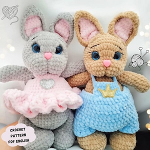 Patrón de conejo a crochet, Patrón de conejito a crochet, Conejitos amigurumi, Animales conejos a crochet, Conejito a crochet, Patrón en inglés