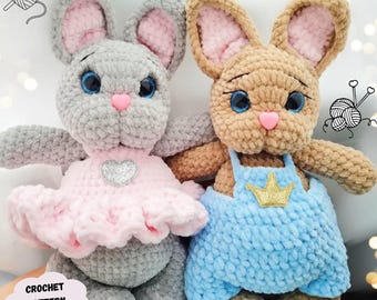 Little Rabbits Crochet Pattern Bunny Plush Amigurumi Toy (PDF Pattern English)