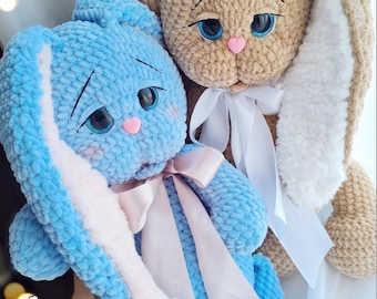 Patrón de amigurumi de conejo a crochet: Conejo de peluche Pukhlik (patrón en PDF en inglés)