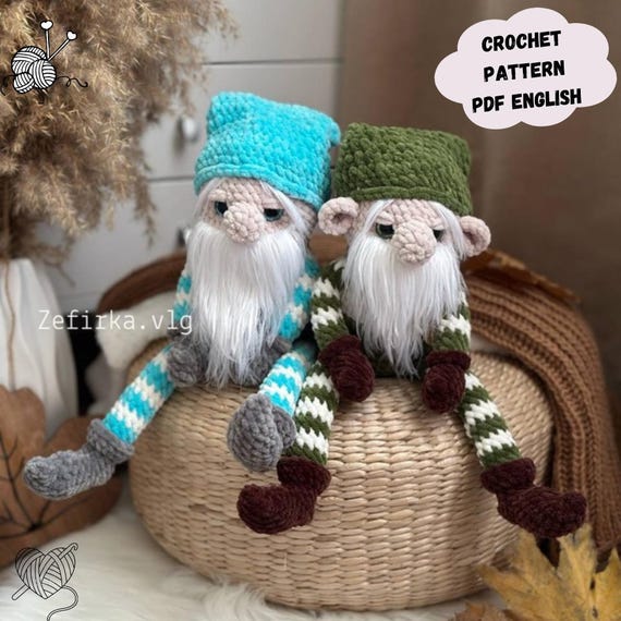 Gnome Crochet Pattern, Easy Amigurumi Plush Toy (PDF Pattern English)