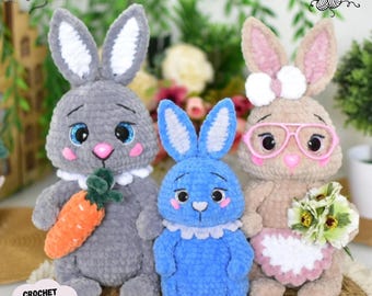 Rabbit Crochet Pattern: Plush Bunny Amigurumi Toy (PDF Pattern English)