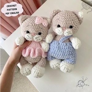 Cat Crochet Pattern, Cat Amigurumi, Kitten Crochet Pattern, Kitten Toy, Stuffed Animal, Perfect for Kids, Pattern In English
