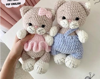 Cat Crochet Pattern, Cat Amigurumi, Kitten Crochet Pattern, Kitten Toy, Stuffed Animal, Perfect for Kids, Pattern In English