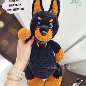 Dog Crochet Pattern, Doberman Dog Crochet Pattern, Amigurumi Doberman Crochet pattern, Pattern In English