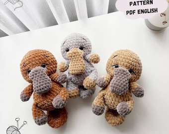 Haakpatroon vogelbekdier: amigurumi pluche, speelgoeddier (pdf-patroon Engels)