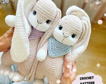 Rabbit Topa Crochet Pattern, Plush Bunny Amigurumi Toy (PDF Pattern English)