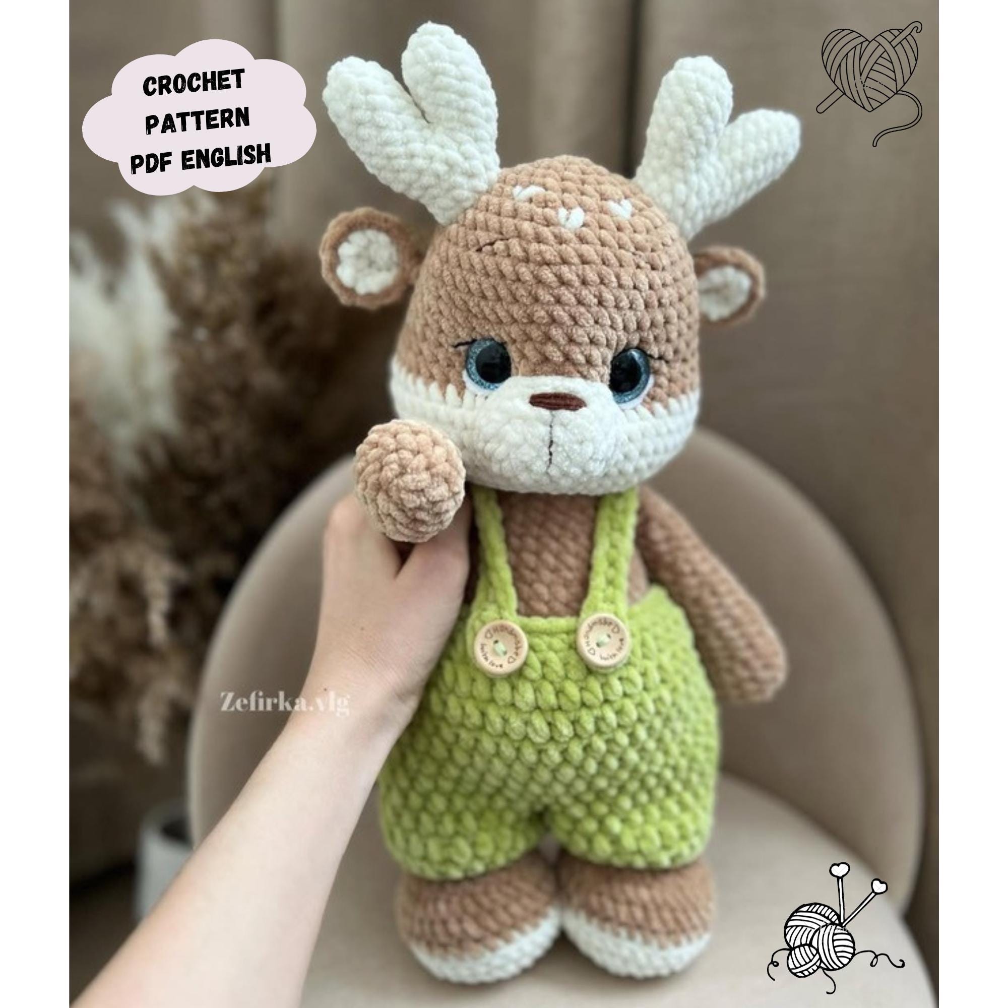 30 Deer Crochet Patterns for Woodland, Holiday, and Amigurumi Projects 20 Reindeer Plush Amigurumi Toy