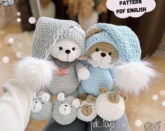 Willy the Teddy Bear Crochet Pattern, Plush Animal Amigurumi Toy (PDF Pattern English)