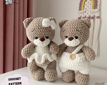 Bear Crochet Pattern, Bear Amigurumi Crochet Pattern, Bear in Clothes Crochet Pattern, Teddy bear in clothes, Pattern In English