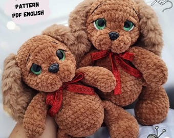 Dog Crochet Pattern, Easy Plush Amigurumi Toy Animal (PDF Pattern English)