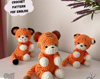 Tiger Crochet Pattern: Amigurumi Plush Toy Animal (PDF Pattern English)