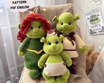 3-in-1 Mommy & Daddy Little Ogre Crochet Pattern: Easy Amigurumi Plush Toy (PDF Pattern English)