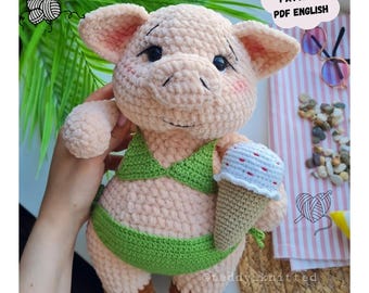 Piglet Crochet Pattern: Pig Amigurumi Plush Toy (PDF Pattern English)