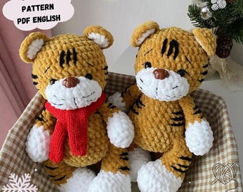 Tiger Crochet Pattern: Plush Amigurumi Toy Animal (PDF Pattern English)