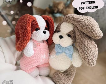 Dog Crochet Pattern: Plush Amigurumi Puppy Toy (PDF Pattern English)