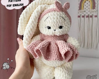 Lily the Bunny Crochet Pattern: Rabbit Amigurumi Plush Toy with Clothes (PDF Pattern English)