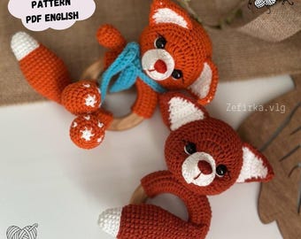 Fox Rattle Crochet Pattern: Baby Amigurumi Toy PDF English