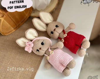 2 in 1 Bunny and Cat Crochet Pattern: Plush Amigurumi Toy (PDF Pattern English)