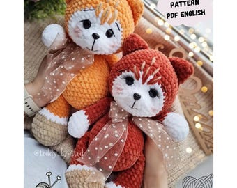Fox Crochet Pattern, Easy Plush Amigurumi Toy Baby Animal (PDF Pattern English)