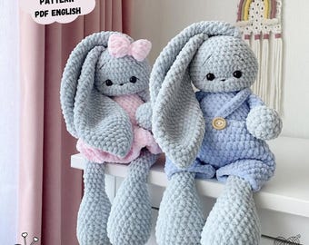 Bunny Amigurumi Häkelanleitung: Plüschtier Hase (PDF Pattern englisch)