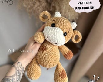 Bull Amigurumi Crochet Pattern: Plush Toy (PDF Pattern English)