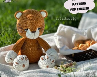Tiger Crochet Pattern: Amigurumi Plush Toy (PDF Pattern English)