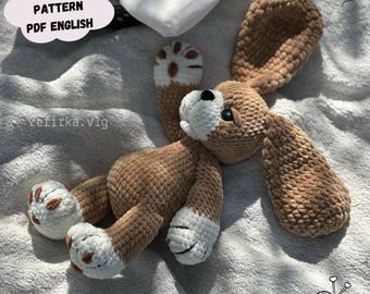 Patrón de ganchillo para cachorro de perro spaniel: Peluche amigurumi fácil (patrón en PDF en inglés)