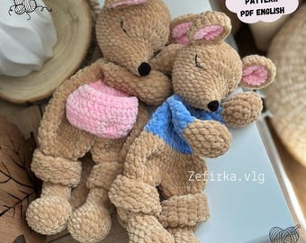 Kangaroo Crochet Pattern: Amigurumi Comforter Toy Animal (PDF Pattern English)