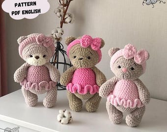 Bear Crochet Pattern, Adele the Bear Crochet Pattern, Bear Amigurumi, Adele the Bear Toy Crochet Pattern, Pattern In English