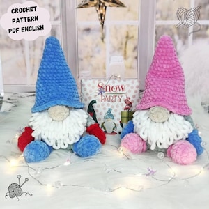 Scandi Gnome Crochet Pattern, Amigurumi Gnome Pattern, Christmas Gnome, Holiday Gnome Pattern, Easy Home Decor Pattern, Pattern English