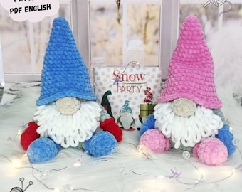Schema per gnomo scandinavo all'uncinetto: amigurumi di peluche, decorazione natalizia (schema in PDF in inglese)
