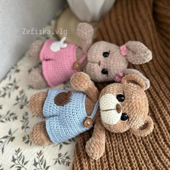 あみぐるみ　くま　うさぎ 2in1 クマとウサギのかぎ針編みパターン：ぬいぐるみあみぐるみ（PDF
