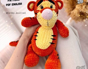 Tiger Crochet Pattern: Amigurumi Plush Toy Cub (PDF Pattern English)
