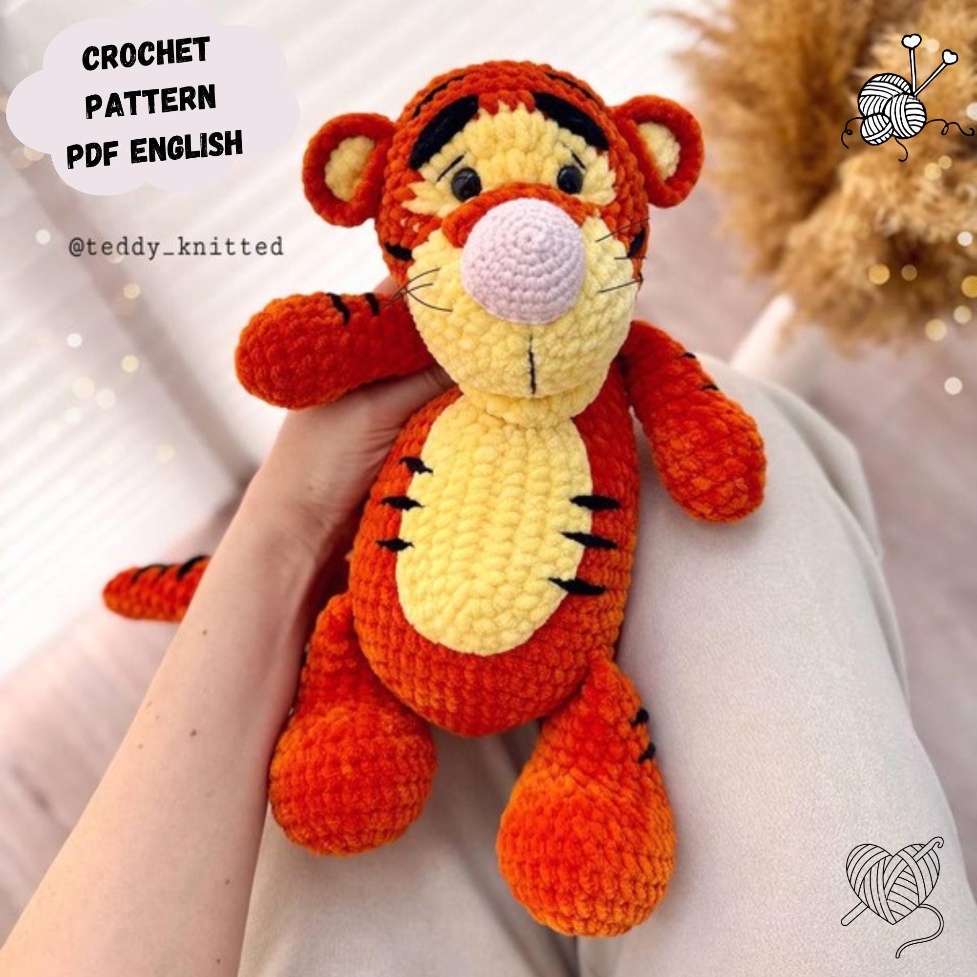 30 Tiger Crochet Patterns: Realistic, Cute, and Giftable Designs for Every Crocheter 20 Tiger Cub Amigurumi Plush Toy Pattern
