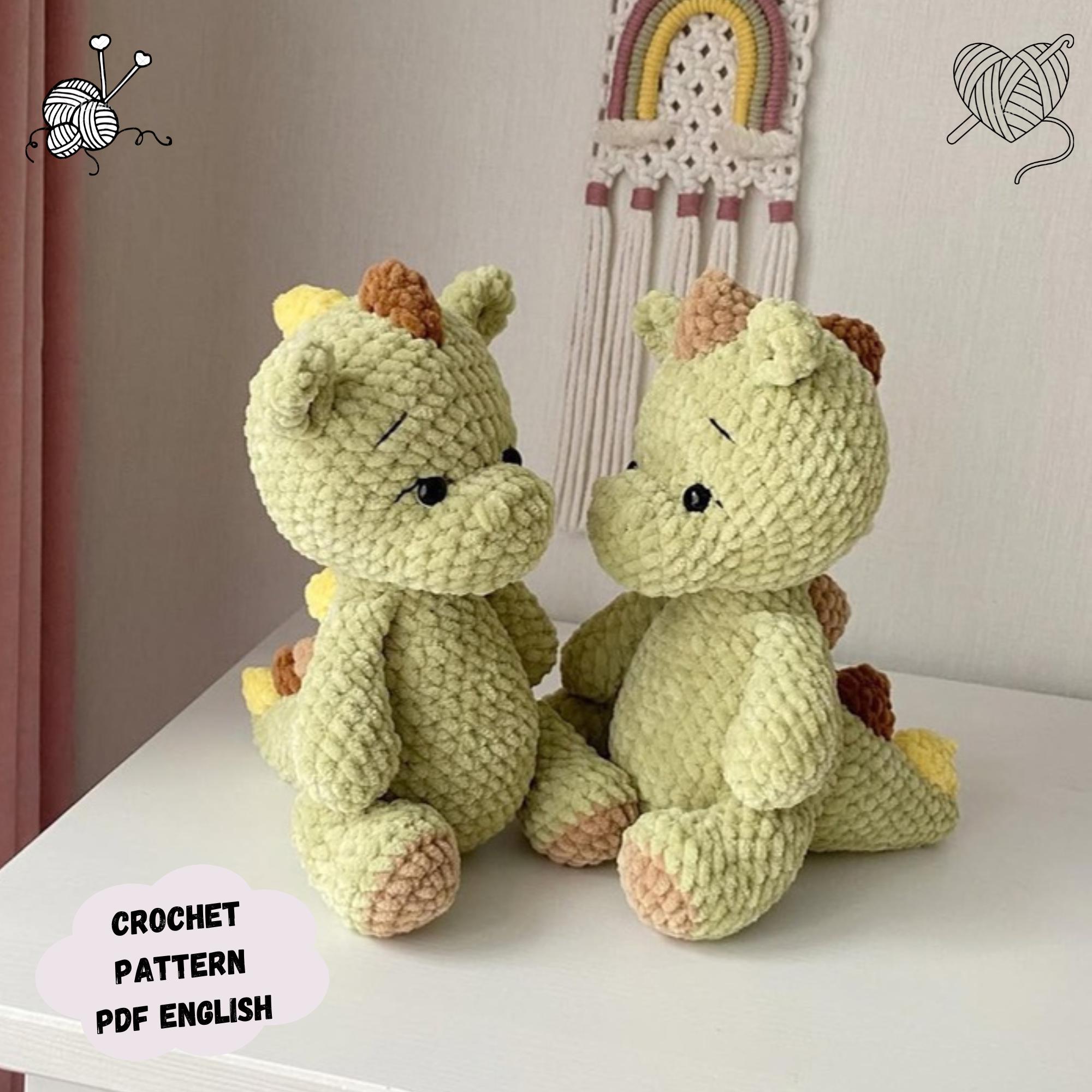 ドラゴンの編み図：あみぐるみぬいぐるみ（PDFパターン、英語） - Etsy
