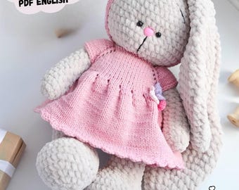 Bunny Crochet Pattern: Easy Plush Amigurumi Toy with Clothes (PDF Pattern English)