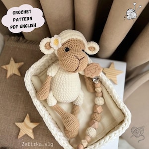 Virkmönster för får, enkelt plysch-amigurumi-leksaksdjur (PDF-mönster engelska)