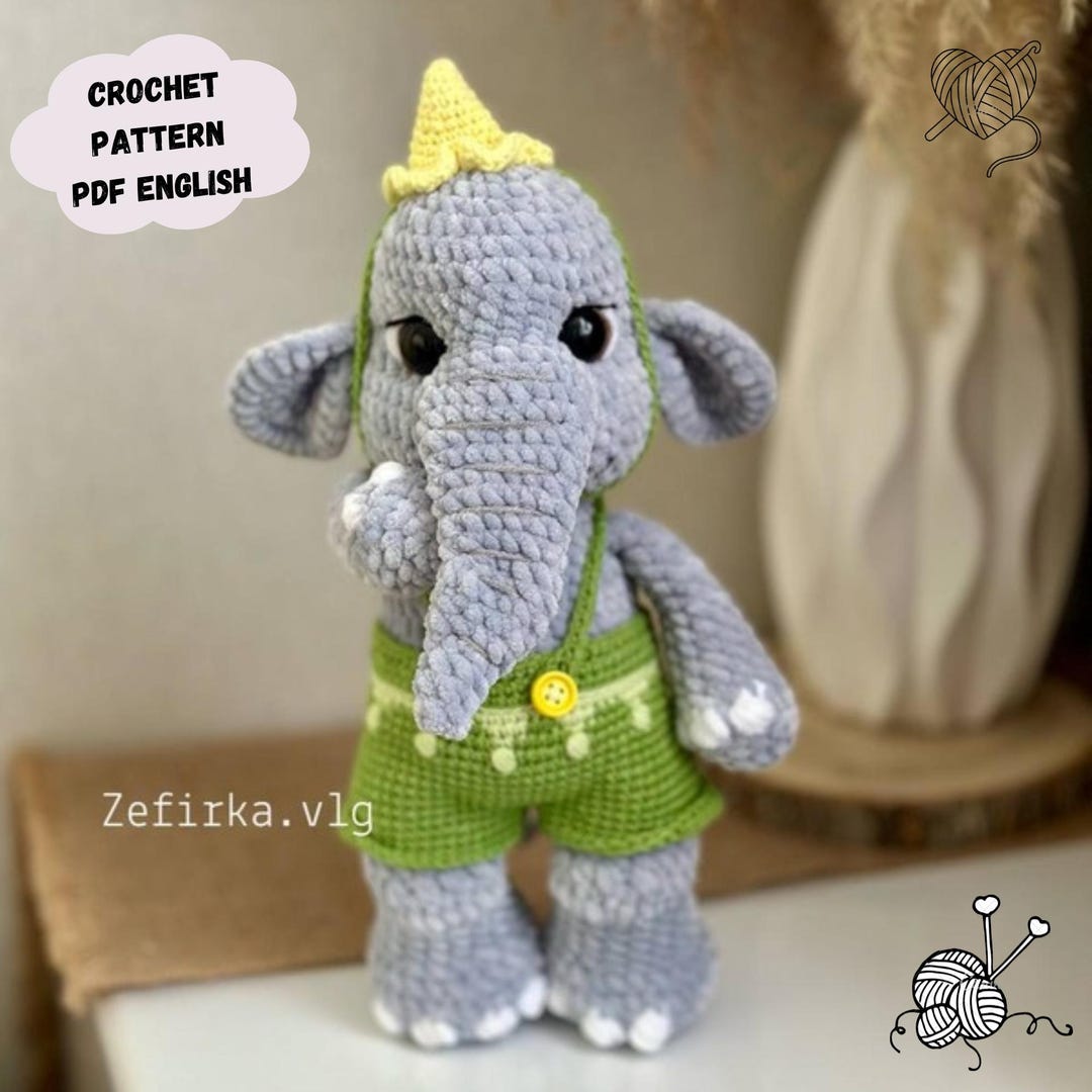 Elephant Amigurumi Crochet Pattern: Easy Plush Toy (PDF Pattern English ...
