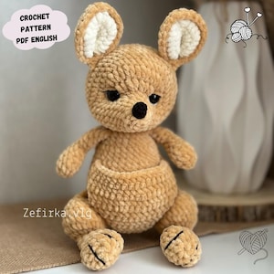 Kangaroo Häkelanleitung, Kangaroo Amigurumi Häkelanleitung, Kangaroo Toy Häkelanleitung, Känguru Tier häkeln, Anleitung
