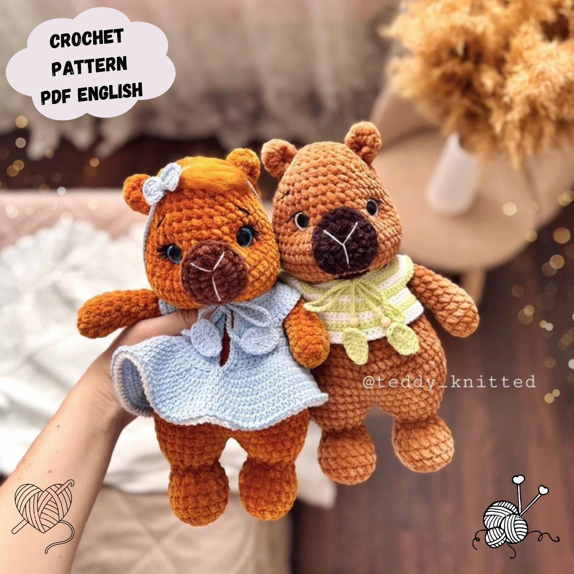Capybaras Crochet Pattern, Capybaras Amigurumi Crochet Pattern, Capybaras Toy Crochet Pattern, Capybaras Animal Crochet, Pattern in English