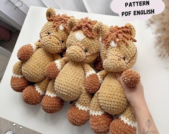 Horse Crochet Pattern: Amigurumi Plush Toy Animal (PDF Pattern English)
