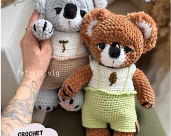 Haakpatroon koala: amigurumi knuffeldier (pdf-patroon Engels)