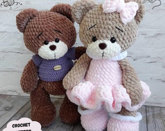 Teddy Bear Crochet Pattern: Amigurumi Plush Toy with Clothes (PDF Pattern English)