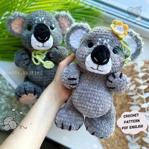 Koala Crochet Pattern, Koala Pattern, Crochet Koala, Amigurumi Pattern, Koala lovey pattern, Pattern In English