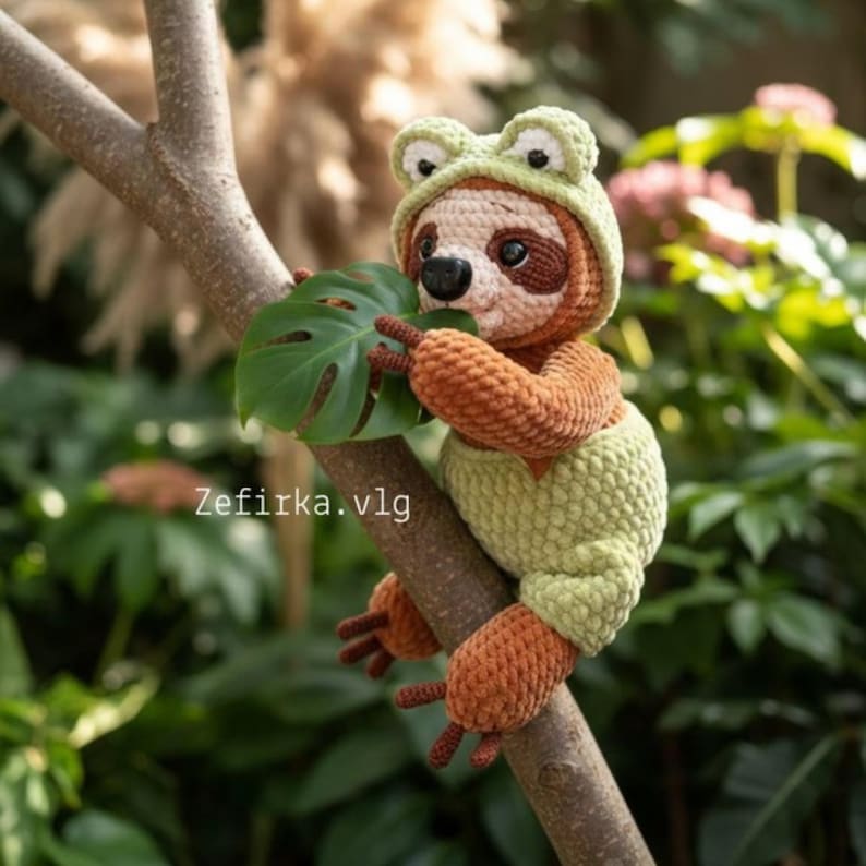 Sloth Crochet Pattern: Amigurumi Animal Plush Toy (PDF Pattern in ...