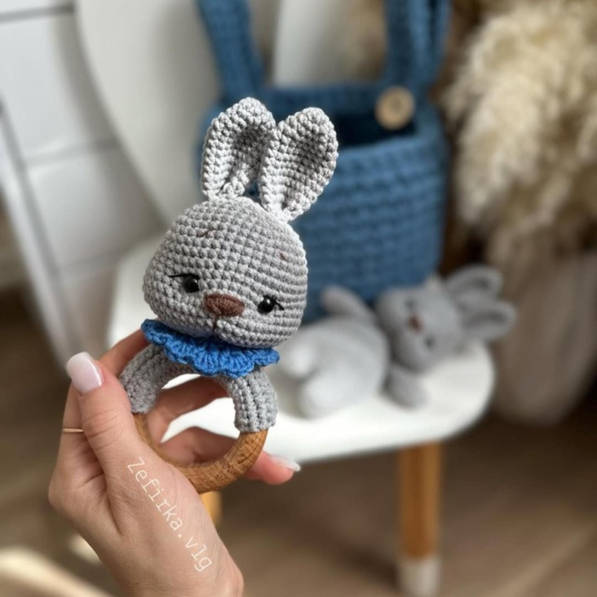 4 in 1 Rattles Fox, Deer, Bear, Rabbit Crochet Pattern Toy (PDF