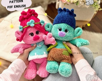 Trolls Crochet Pattern: Amigurumi Plush Toy (PDF Pattern English)