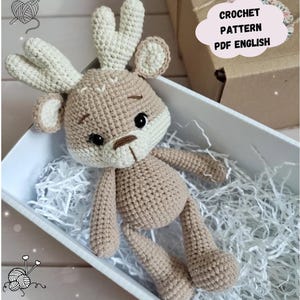 Haakpatroon rendier, haakpatroon hert, haakpatroon rendieramigurumi, haakpatroon rendierspeelgoed, patroon in het Engels